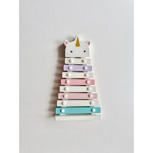 POTTERY BARN White Pastel Wood Unicorn Xylophone Toy